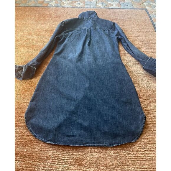 Merona Denim Shirt Dress S/P Button Front Long Sleeve 100% Cotton Pockets - Picture 8 of 8